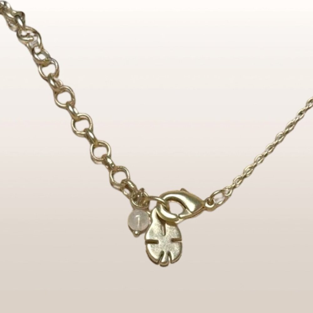 🆕 Lucky Brand charm pendant Necklace Two Tone Heart Silver Gold Tone 18" - Picture 5 of 7